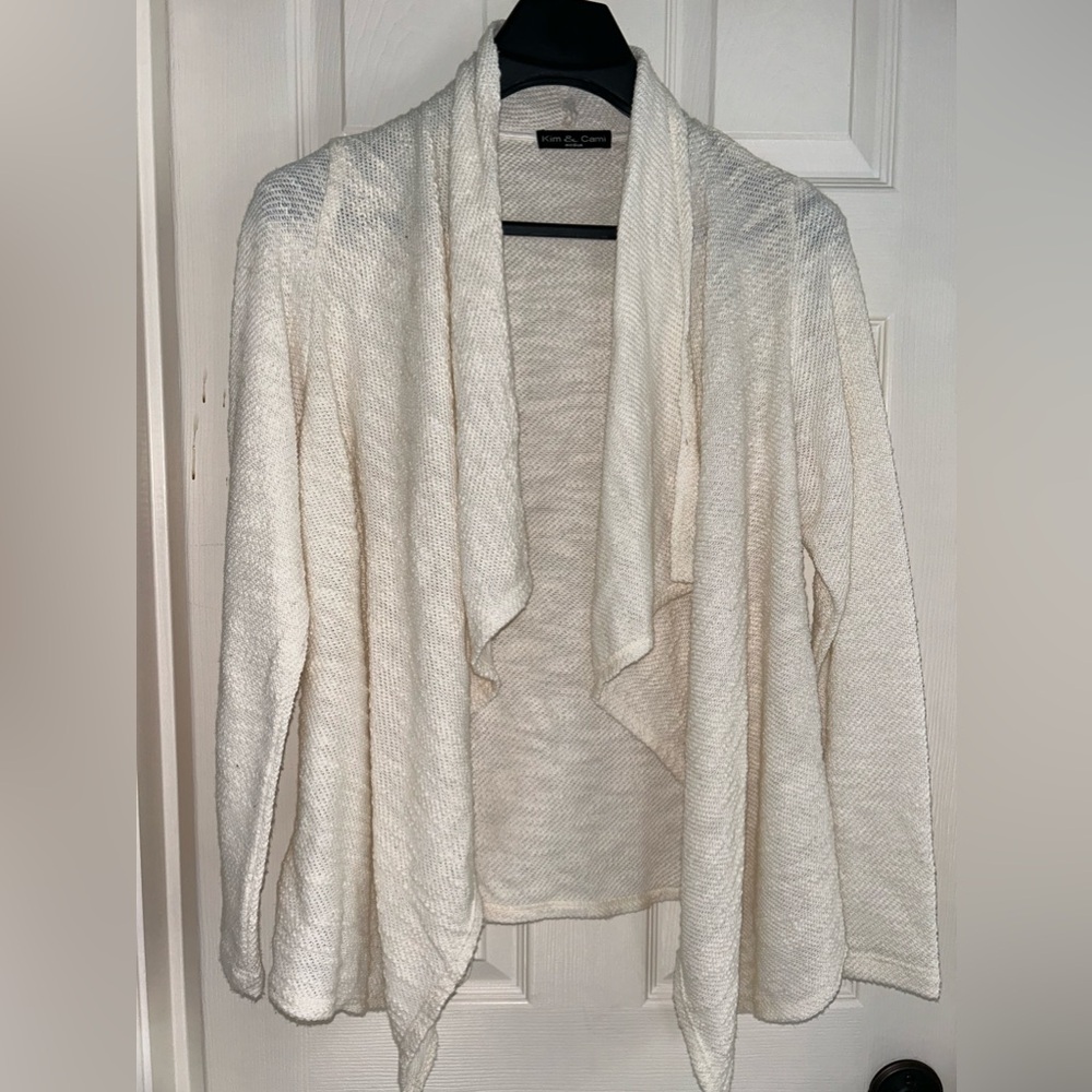 Cream cardigan sweater size medium